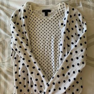 J.Crew polka-dot cardigan and top